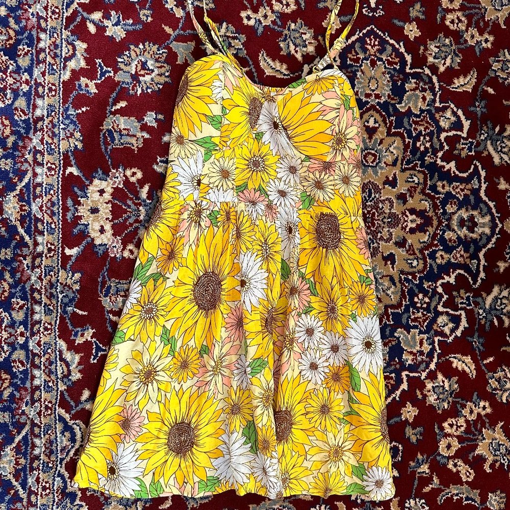 Floral Mini Dress Sunflower